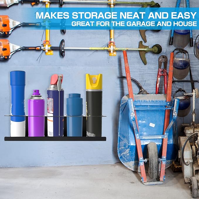 RealPlus Aerosol Spray Can Holder Rack Organizer 5 Cans Spray Bottle Holder (...