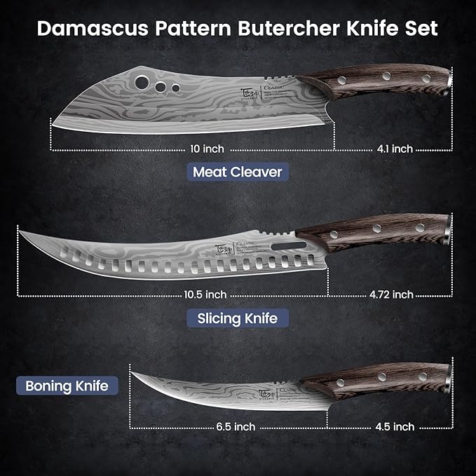 Butcher Knife Set, Breaking & Boning Knife, Japanese Style High Carbon Steel