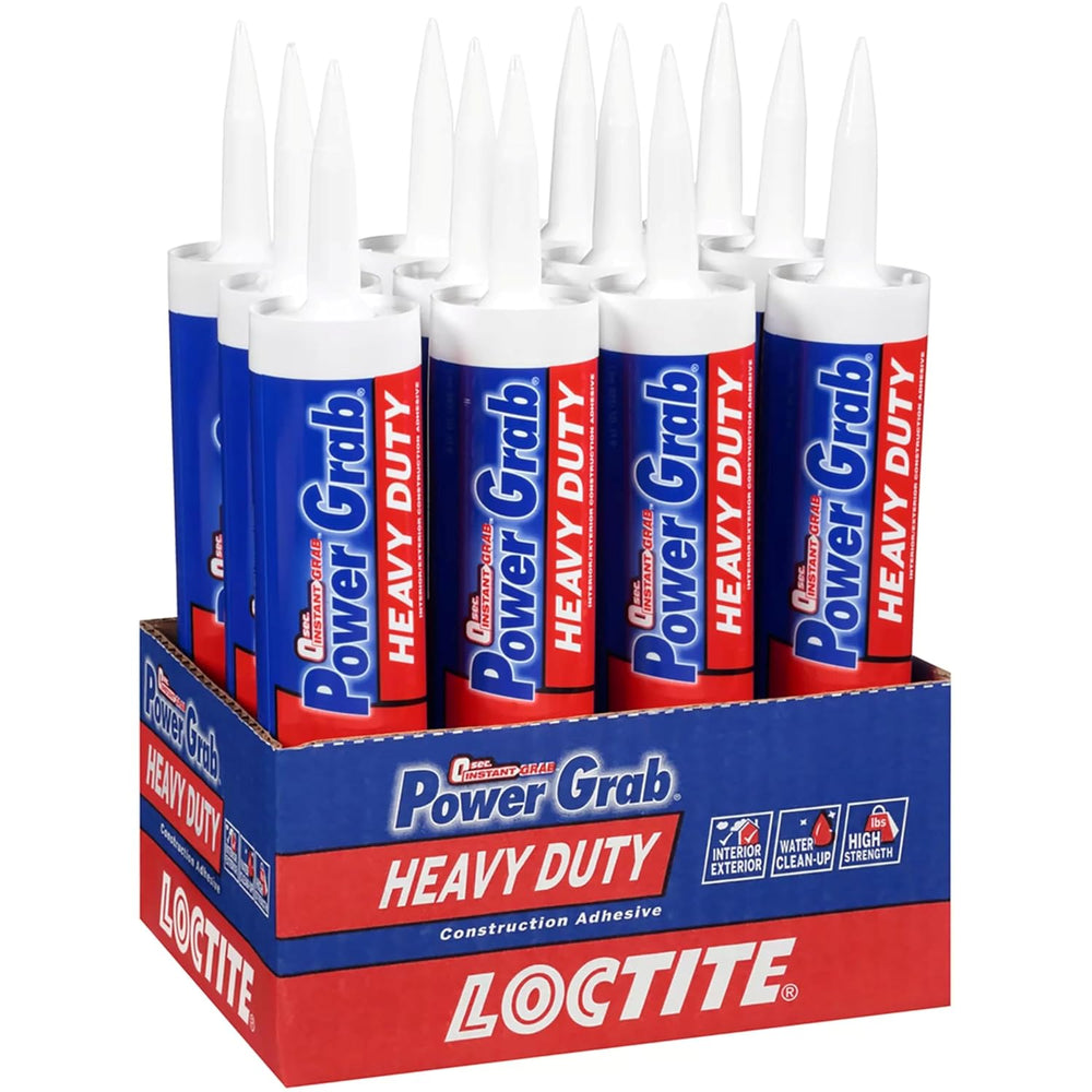 Loctite Power Grab Heavy Duty Construction Adhesive, 9 fl oz, 12 Pack
