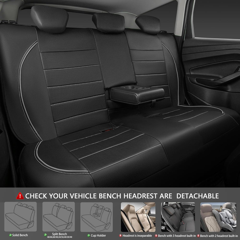 CAR PASS Universal Reflect Piping Leather Car Seat Cover, Fit for suvs,Van,Tr...