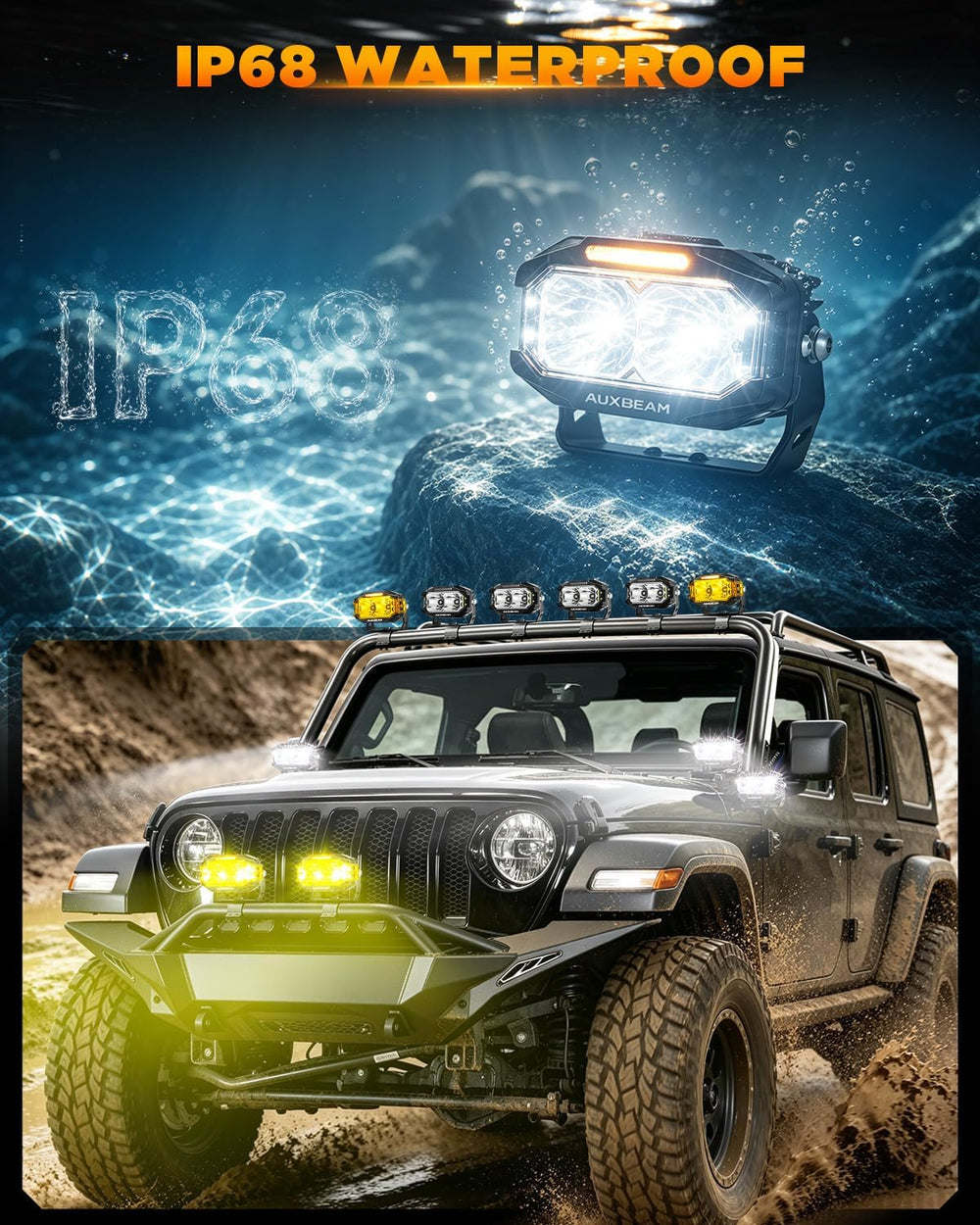 Auxbeam 5'' 138W LED Light Pod, V-MAX 270° Side Shooter Ditch Lights ...