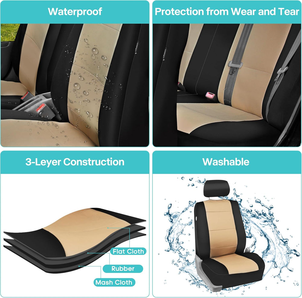 FH Group Waterproof Neoprene Car Seat Covers Front Set – Universal Fit Front ...