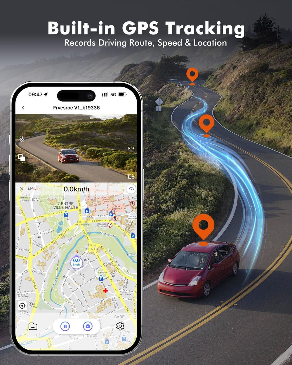 4K Dash Cam Front Rear Inside, 3 Channel Dashcam with WiFi 6 & GPS