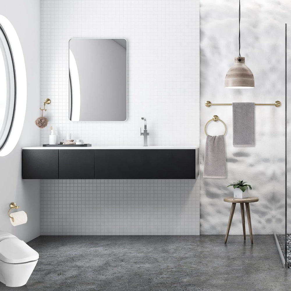 4 Piece Gold Bathroom Hardware Set - Brushed Gold Bathroom Accessories, 23.6 ...