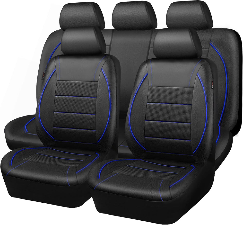CAR PASS Universal FIT Piping Leather Car Seat Cover, for suvs,Van,Trucks,Air...