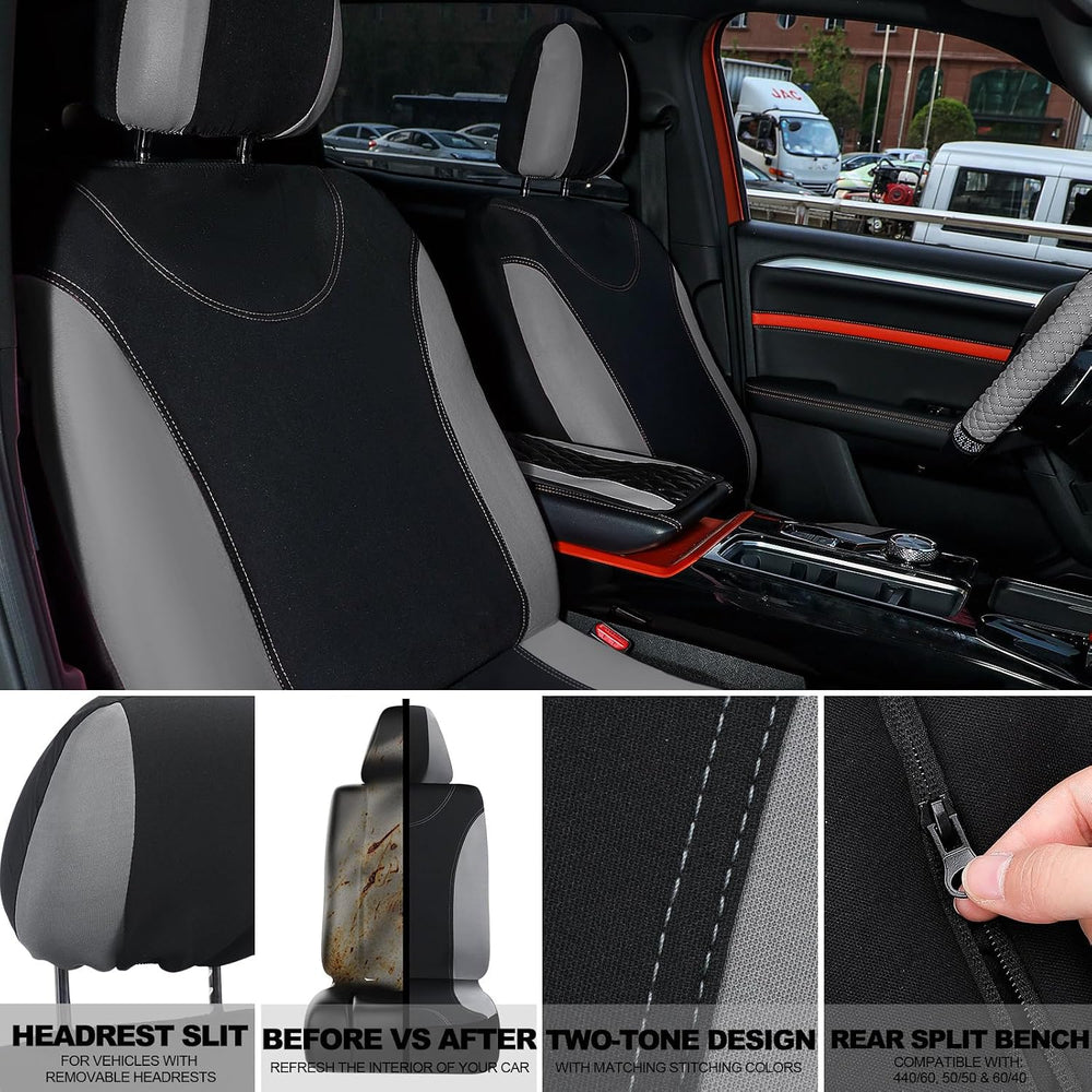 BBTO 43 Pcs Car Accessories Set for Women Front Seats and Rear Bench Polyeste...