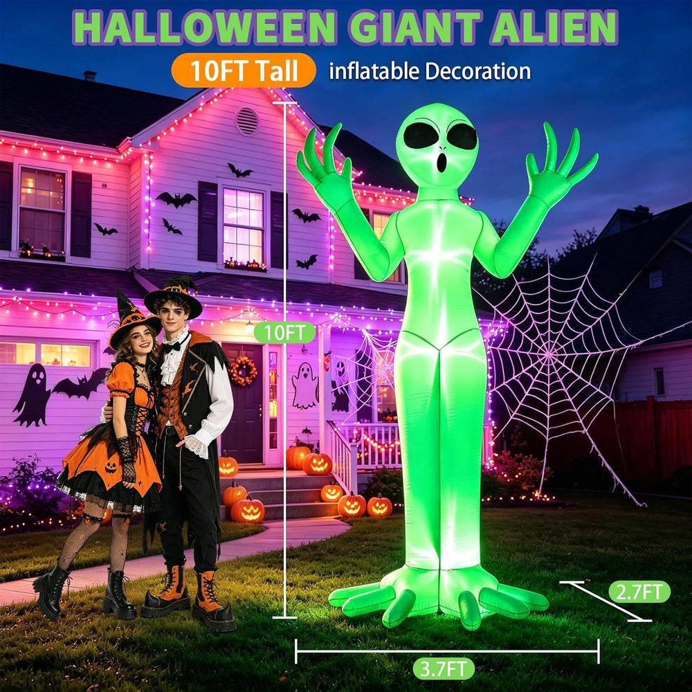 Halloween Inflatables Alien Outdoor Decoration 10FT Giant Alien Yard Dรฉcor