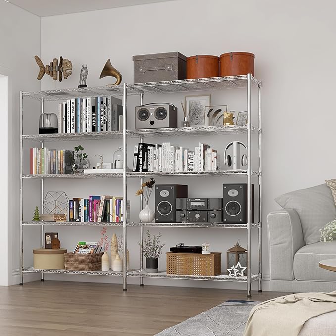 VINGLI 70" W Storage Shelves 1600LBS Heavy Duty Metal Shelving, Upgraded...
