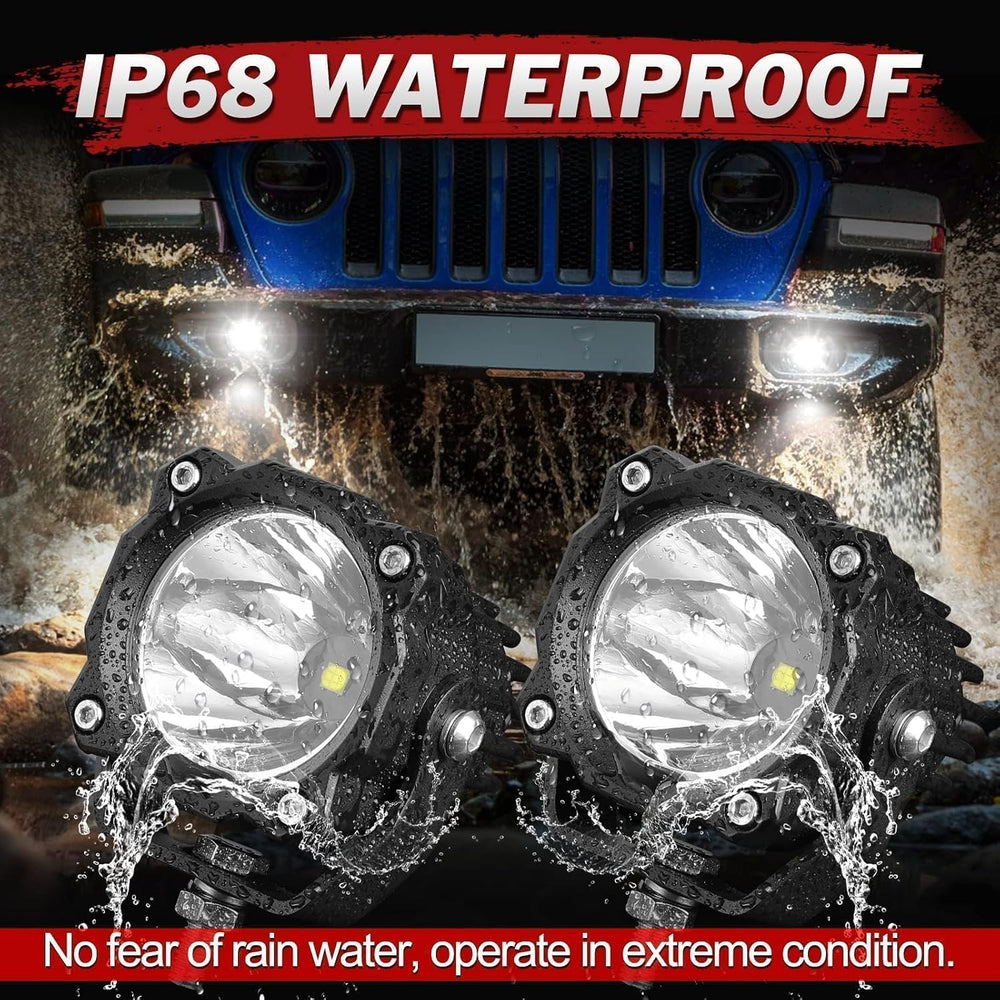 Round LED Fog Light Pods 50W 2PCS Spot LED Off Road Lights Ditch LED Pods