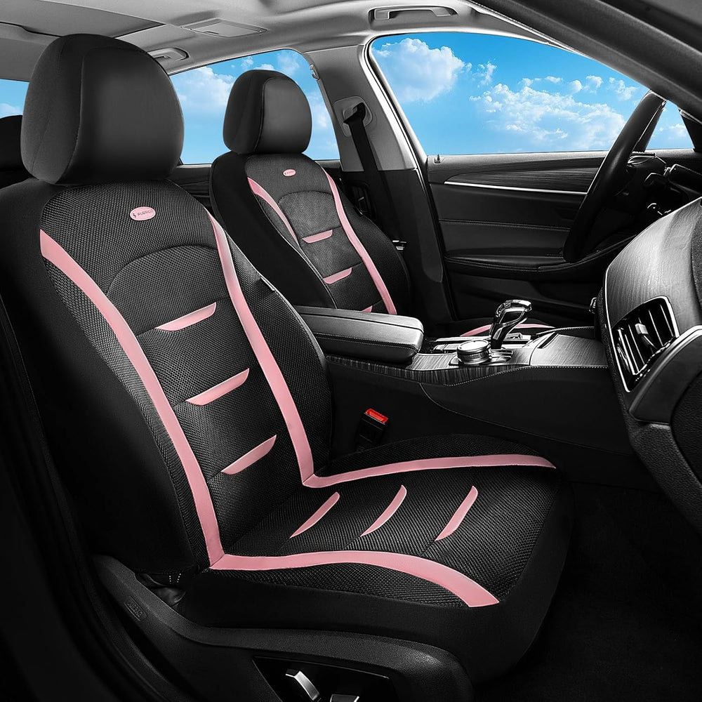 Seat Cover, Car Seat Covers Front Set, Air Cool Mesh Thick Car Seat Covers, C...