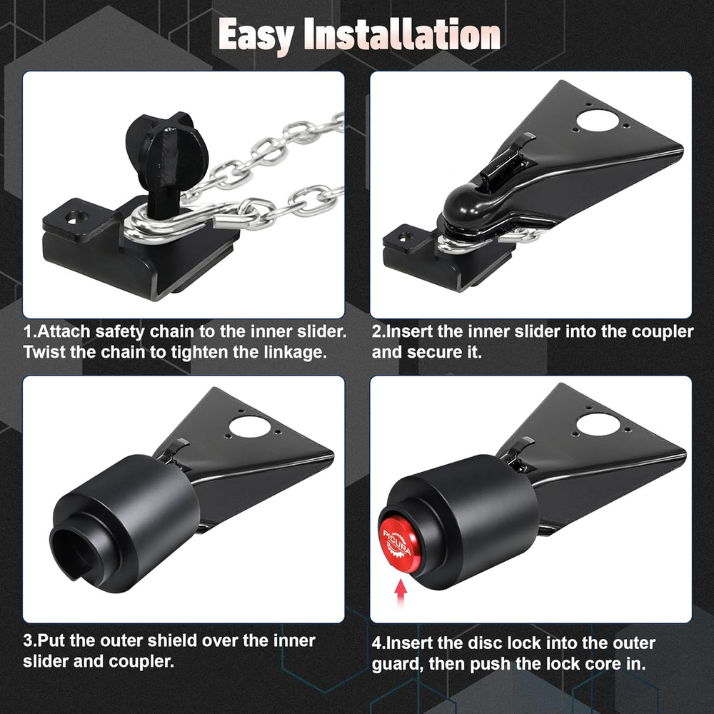 2026 Upgraded Trailer Lock Fits 2-5/16 Inch Coupler, Heavy Duty Trailer Hitch...