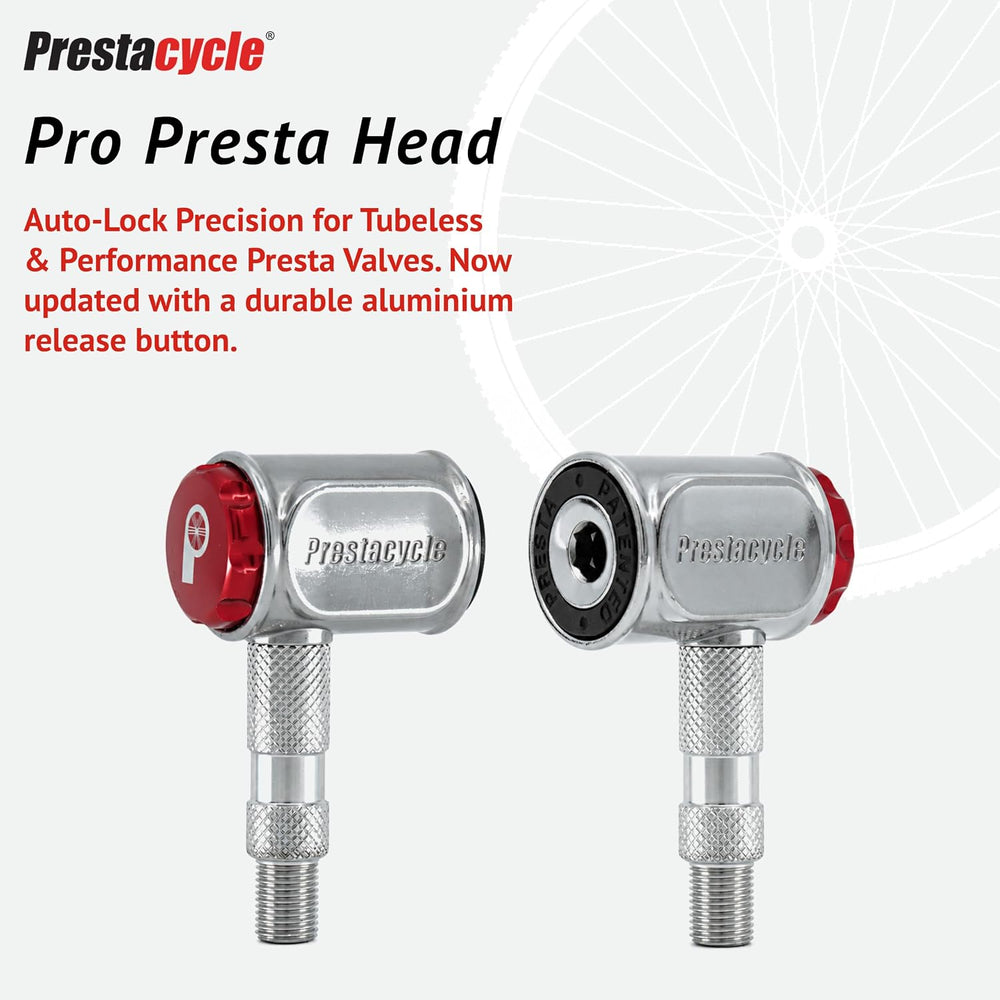 Prestacycle Pro Presta Head – Auto-Lock Bicycle Tire Pump Head for Tubeless &...