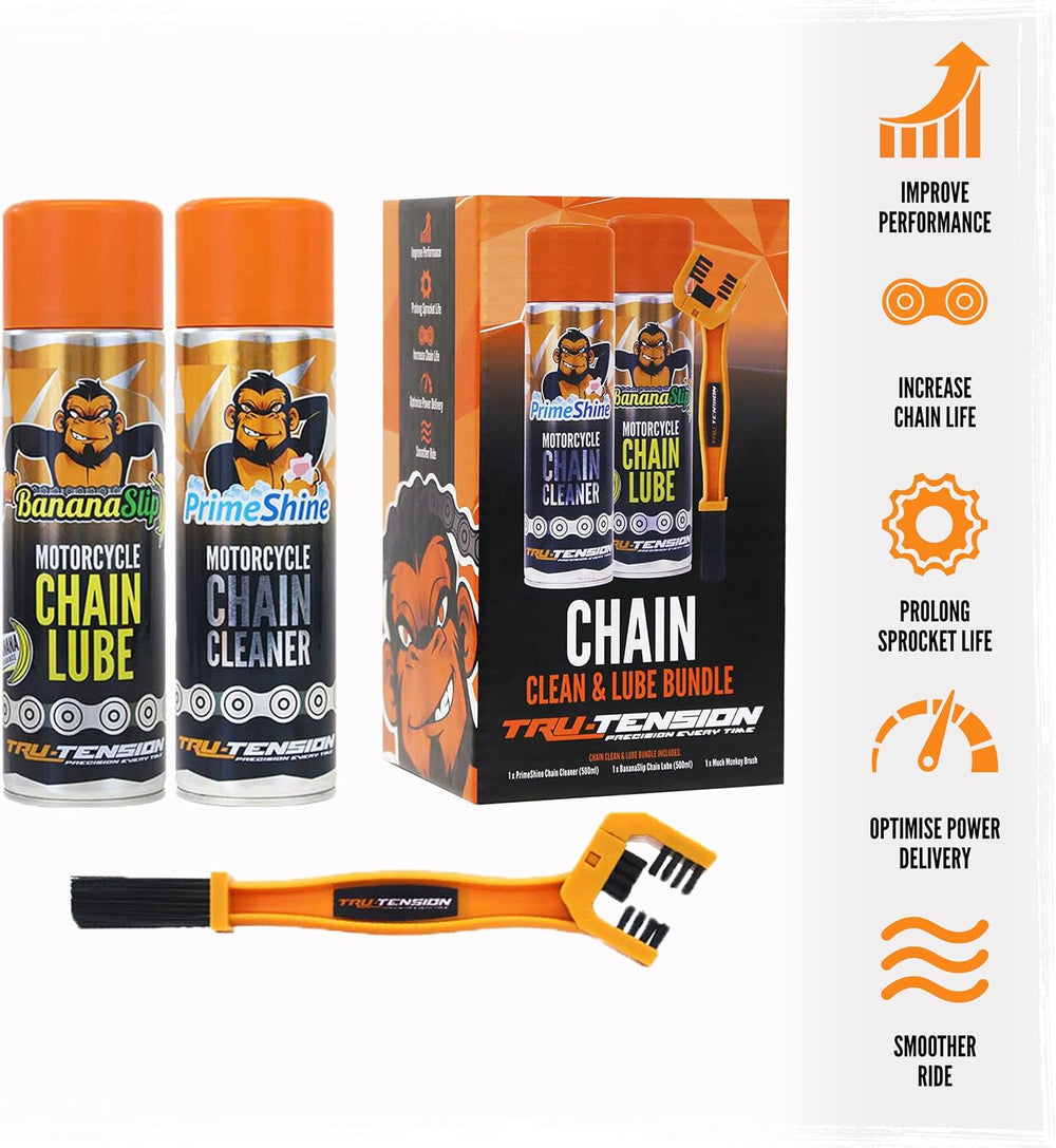 Tru-Tension | Motorcycle Chain Clean & Lube Bundle | Cleaner, Lubricant &...