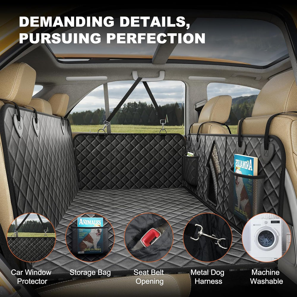 Back Seat Extender for Dogs, Non-Slip Dog Car Seat Cover for Back Seat with H...