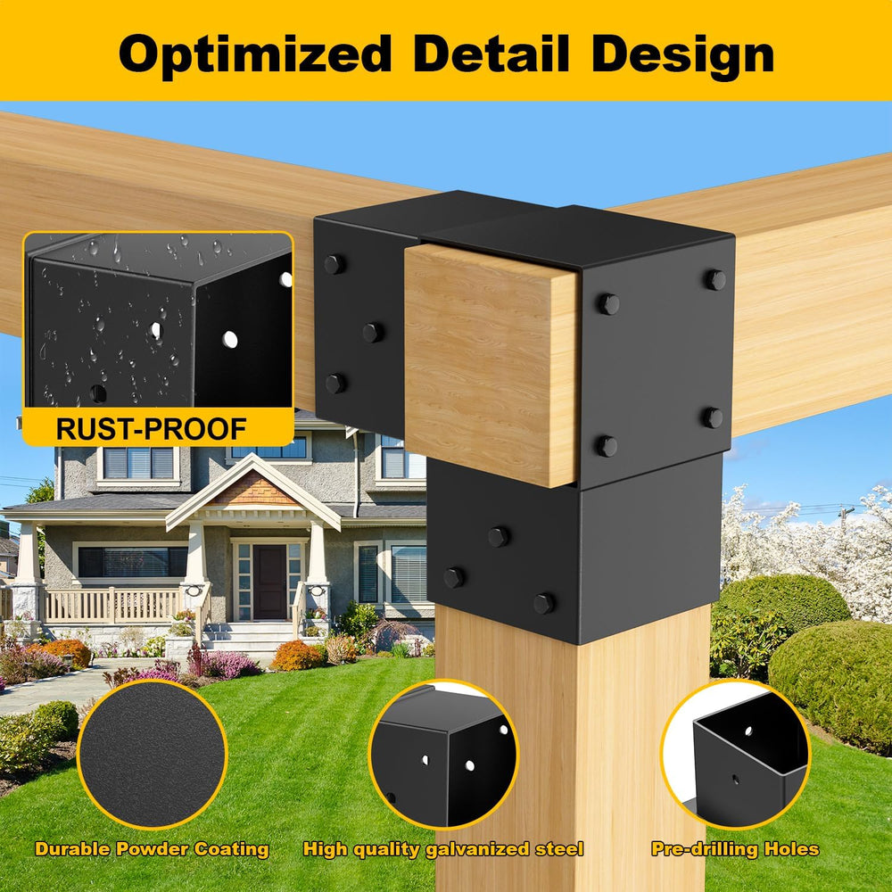 8PCS 4x4 Post Bracket, 4x4 Brackets for pergola kit, Deer Stand, Outdoor Plat...