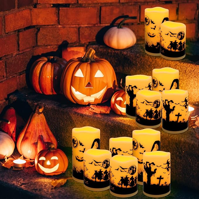 12-Pack Waterproof -Flameless Led Candles๏ผRemote Control and Timer Functions ...