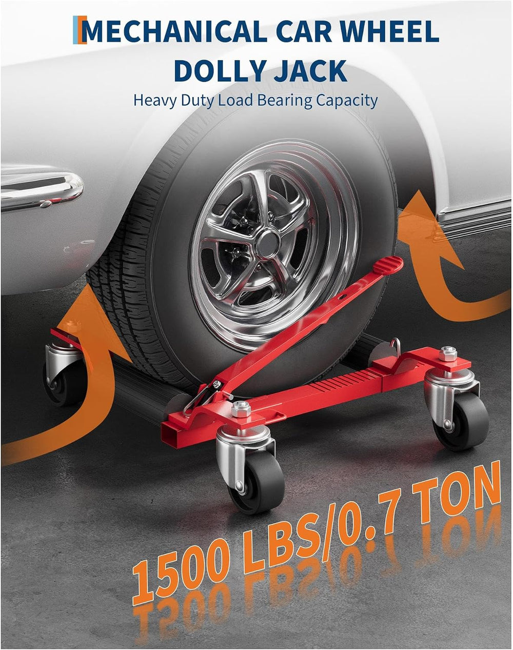 Wheel Dolly Jack 2-Pack, 3000 LBS Capacity Heavy Duty Steel Car Dollies with ...
