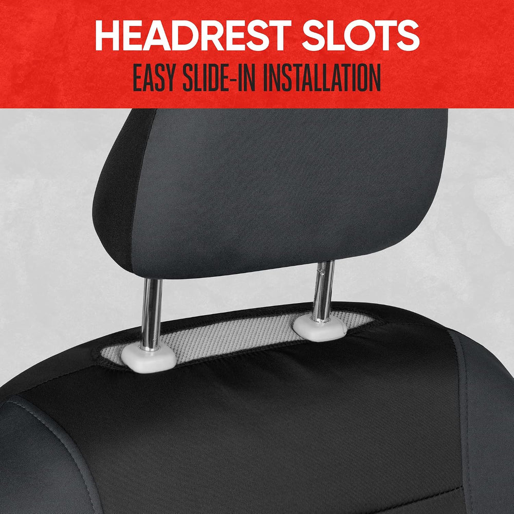 Motor Trend Gray Cloth Car Seat Covers for Front Seats โ Premium Automotive B...
