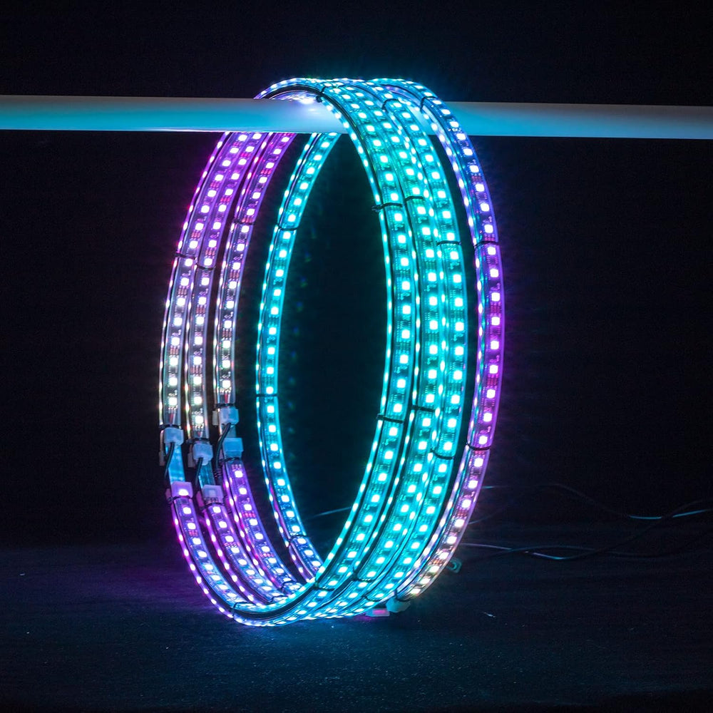 4pcs 17.5 inch Double Row Wheel Lights for Truck/Car/ATV/UTV, Dancing Chasing...