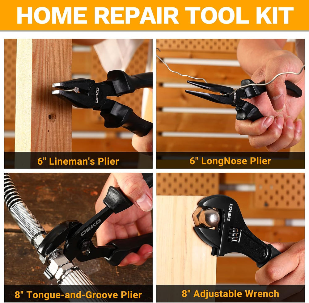 DEKOPRO 218-Piece General Household Hand Tool kit, Professional Auto Repair T...