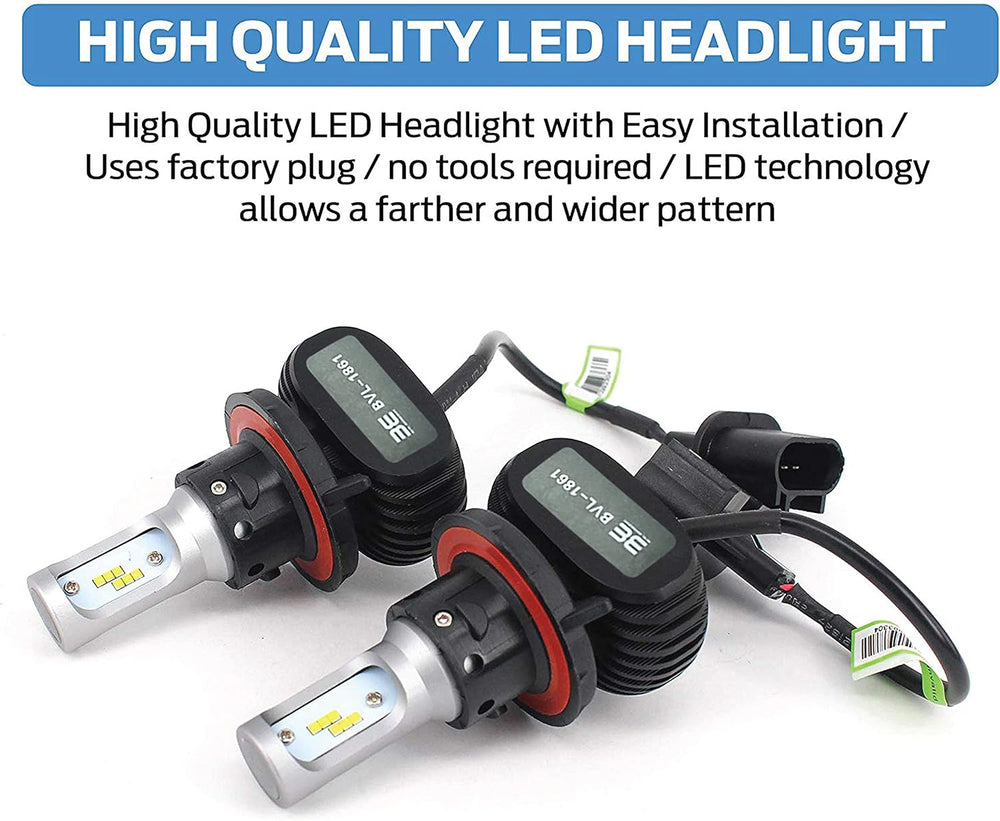 Premium LED Upgrade Kit - H13/9008 LED Headlight Kit - Compatible with Polari...
