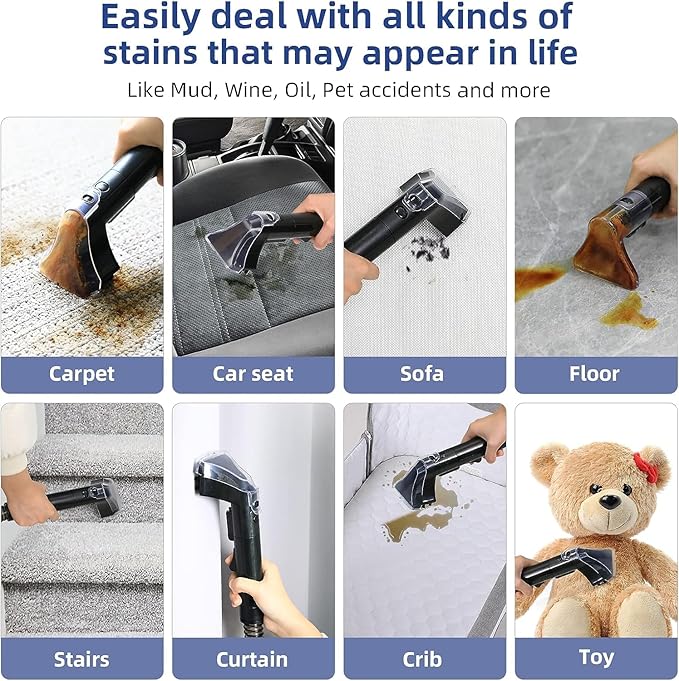 Carpet Cleaner Machine 10.5Kpa Strong Suction, 400W Powerful Motor, Portable