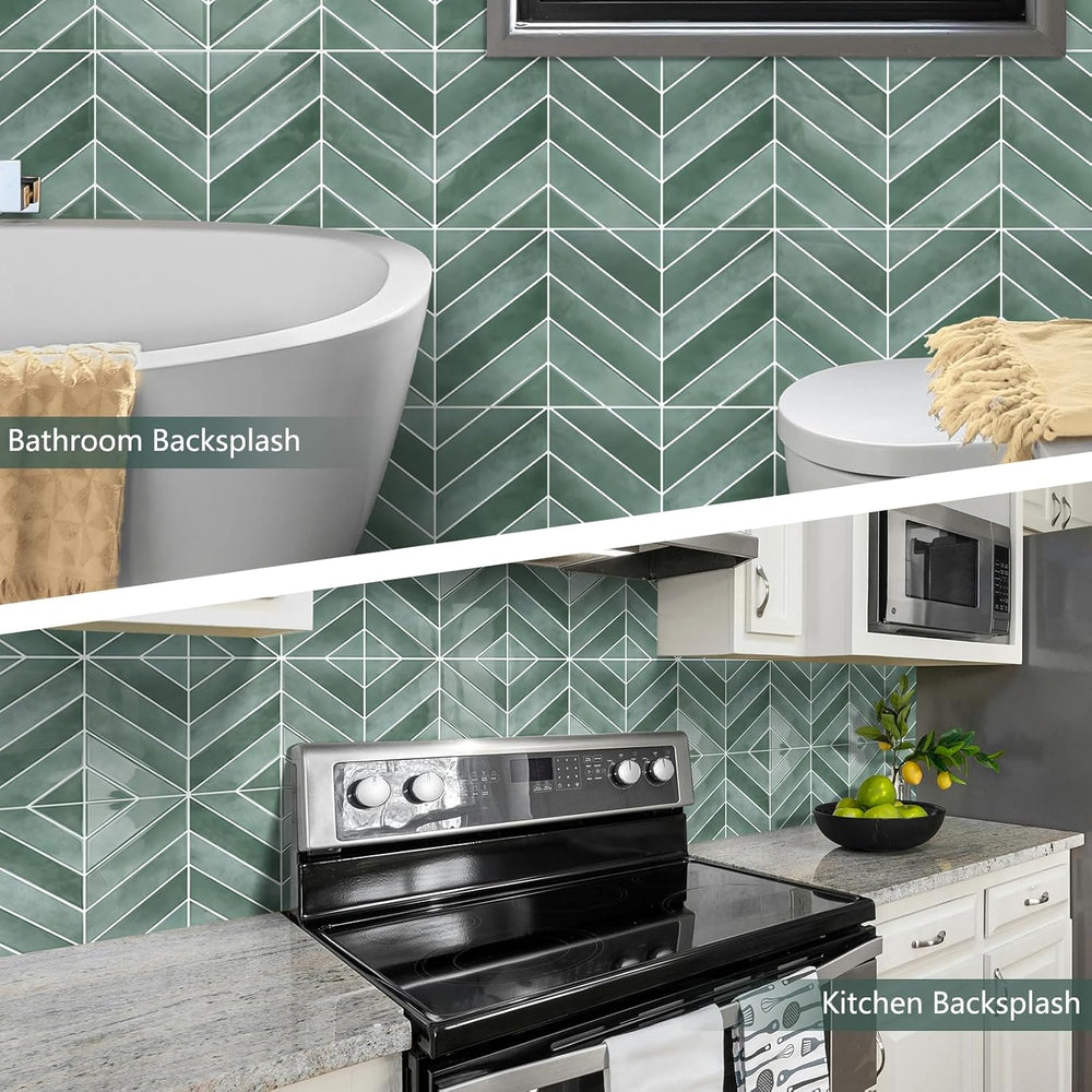 10 Sheets Thicker Herringbone Peel and Stick Backsplash