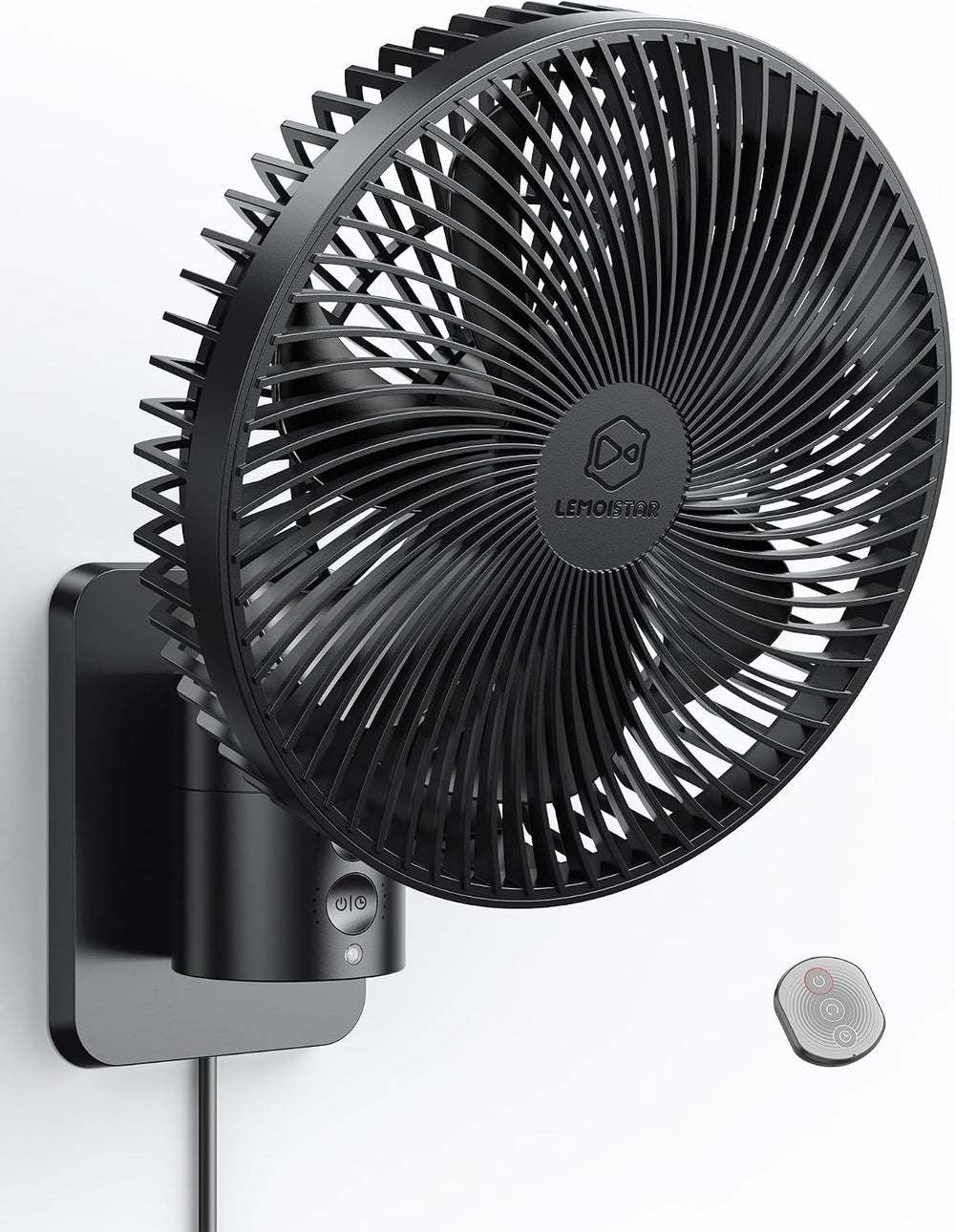8.5-Inch Quiet Wall-Mounted Oscillation Fan with Remote & Timer, 4-Speed ...