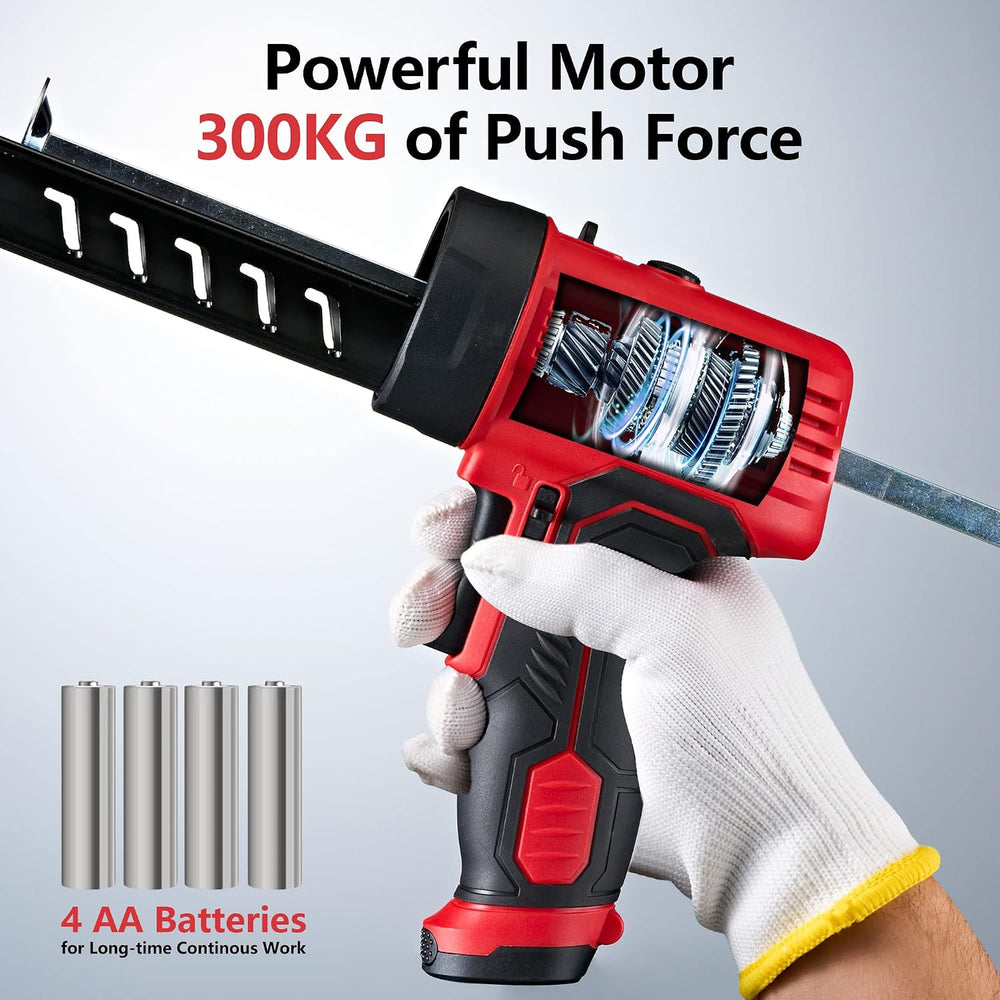 Caulk Gun, Non-Drip Electric Caulking Gun with 300 KG Thrust, Cordless Silico...