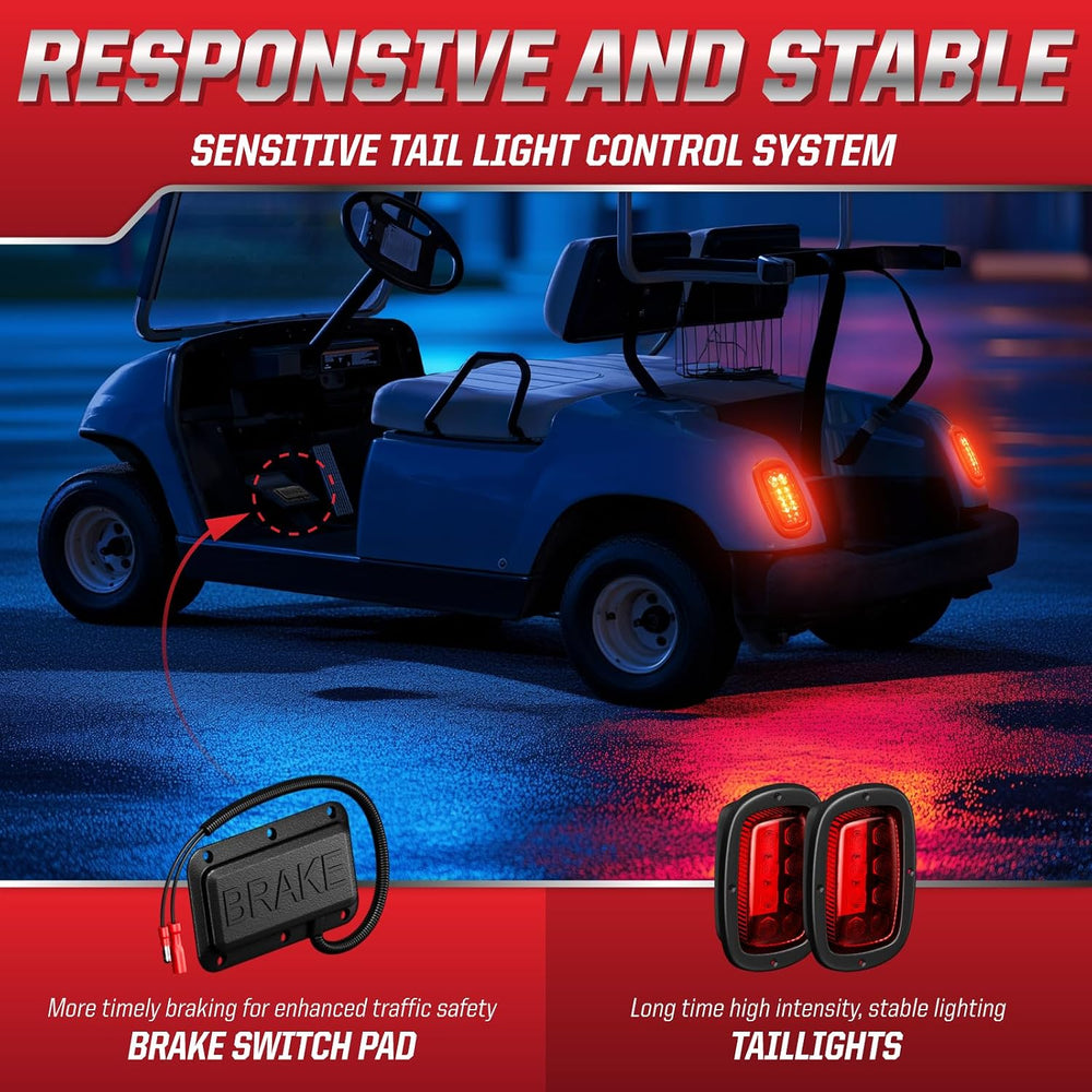 Deluxe Club Car DS 12V LED Headlight Tail Light Kit, Club Car Headlight Taill...