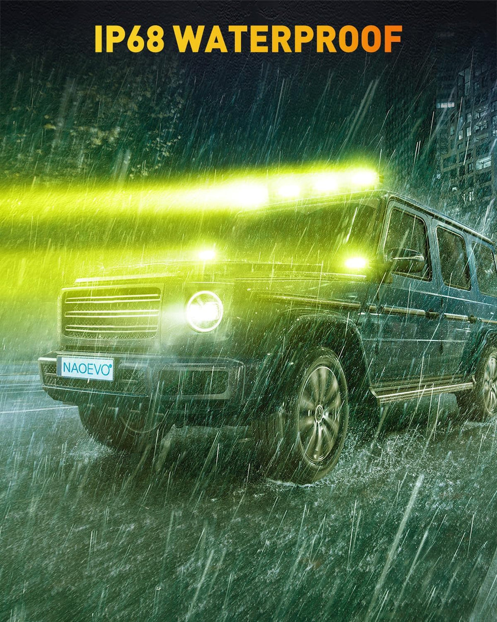 NAOEVO 6 Inch Yellow LED Light Bar, Lens Spot LED Fog Lights, Yellow