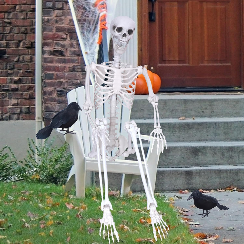 Wocst 6Ft Life Size Skeleton Posable Skeleton with Movable Joints Halloween F...