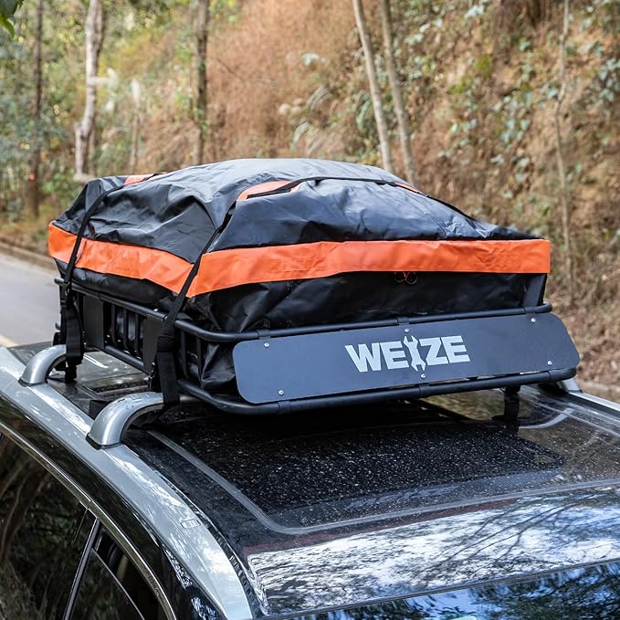 WEIZE 54" x 34" Heavy Duty Roof Rack, Rooftop Cargo Carrier Basket