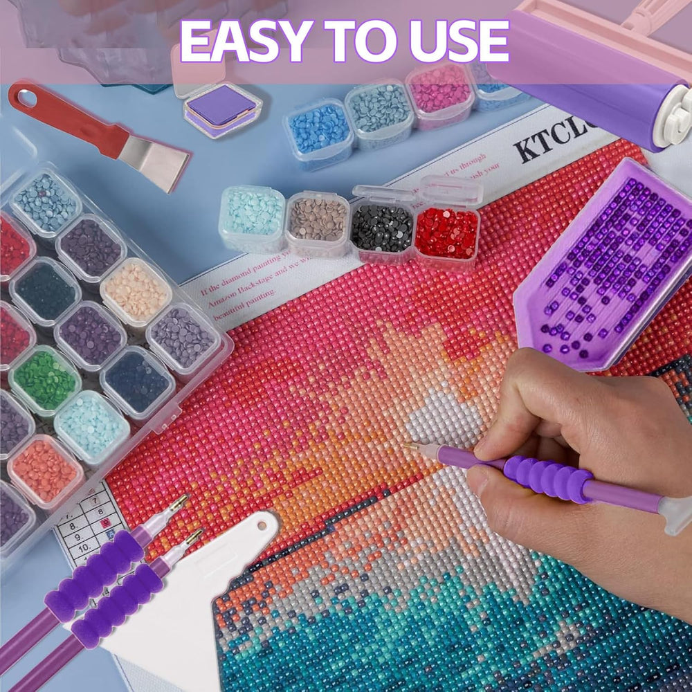 DNSGOOR 186Pcs Diamond Art Accessories Kit with A4 LED Light Pad