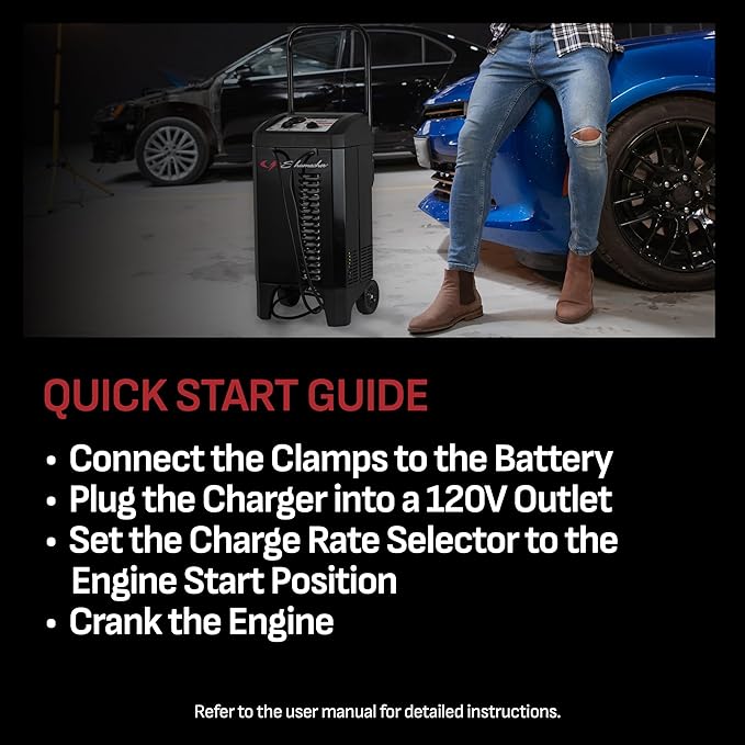 Schumacher Electric Manual Battery Charger & Engine Starter – 6V/12V 250A