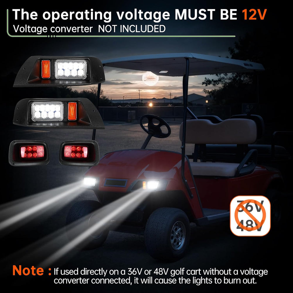 10L0L Golf Cart Headlight and Tail Light Kit for EZGO TXT 1995-2013 G&E 12V