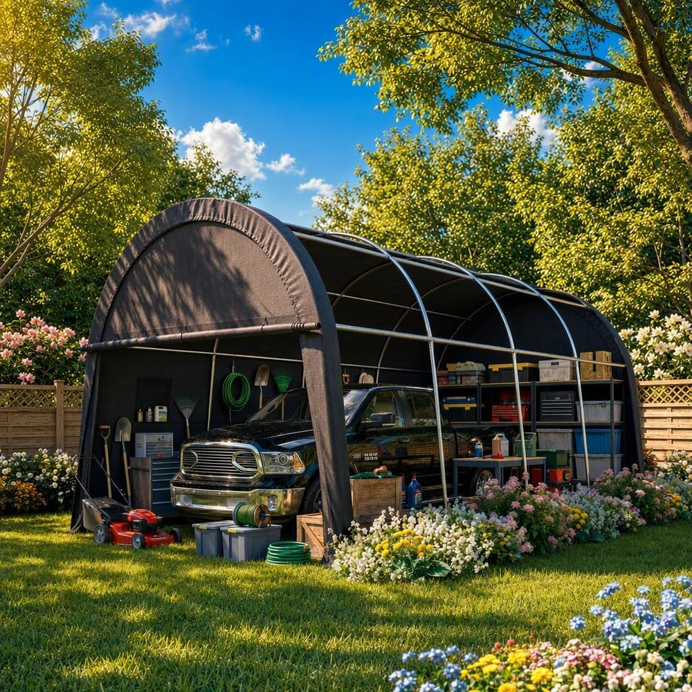 COBIZI Carport 10x20 FT Heavy Duty Portable Garage Storage Shelter Shed with ...