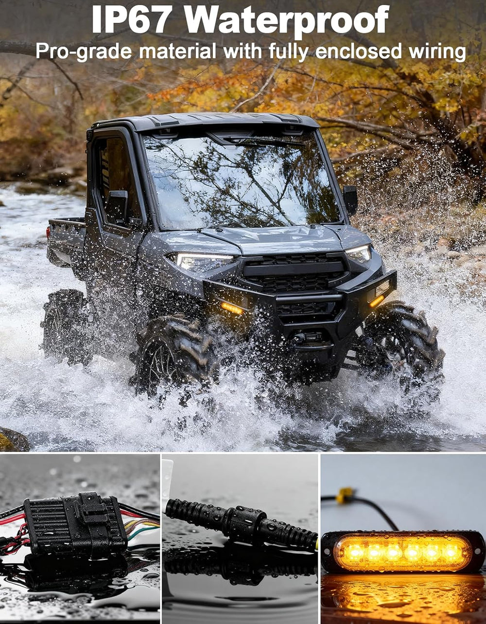 UTV Turn Signal Kit, Plug and Play, Universal Street Legal Kit