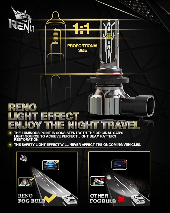 RENO 9005 9006 Bulb Combo, 9005 9006 Fog Lights Bulb, 9006 9005 Light Bulbs (...