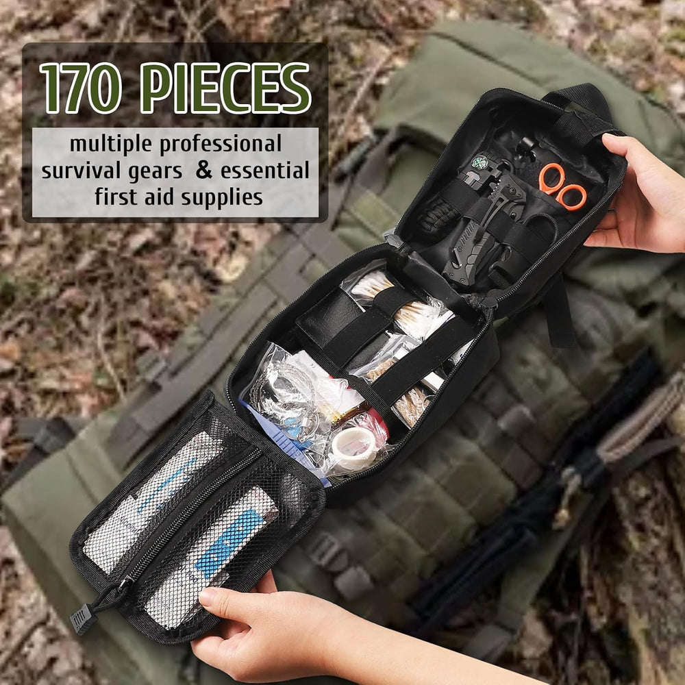 ABPIR 170 PCS Survival Kits, Survival First Aid Kit with Essential Survival G...
