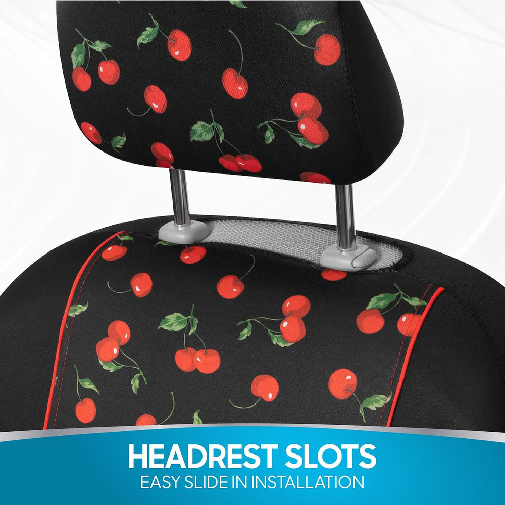 BDK Red Cherry Car Seat Covers for Front Seats, 2 Pack – Classic Pattern with...
