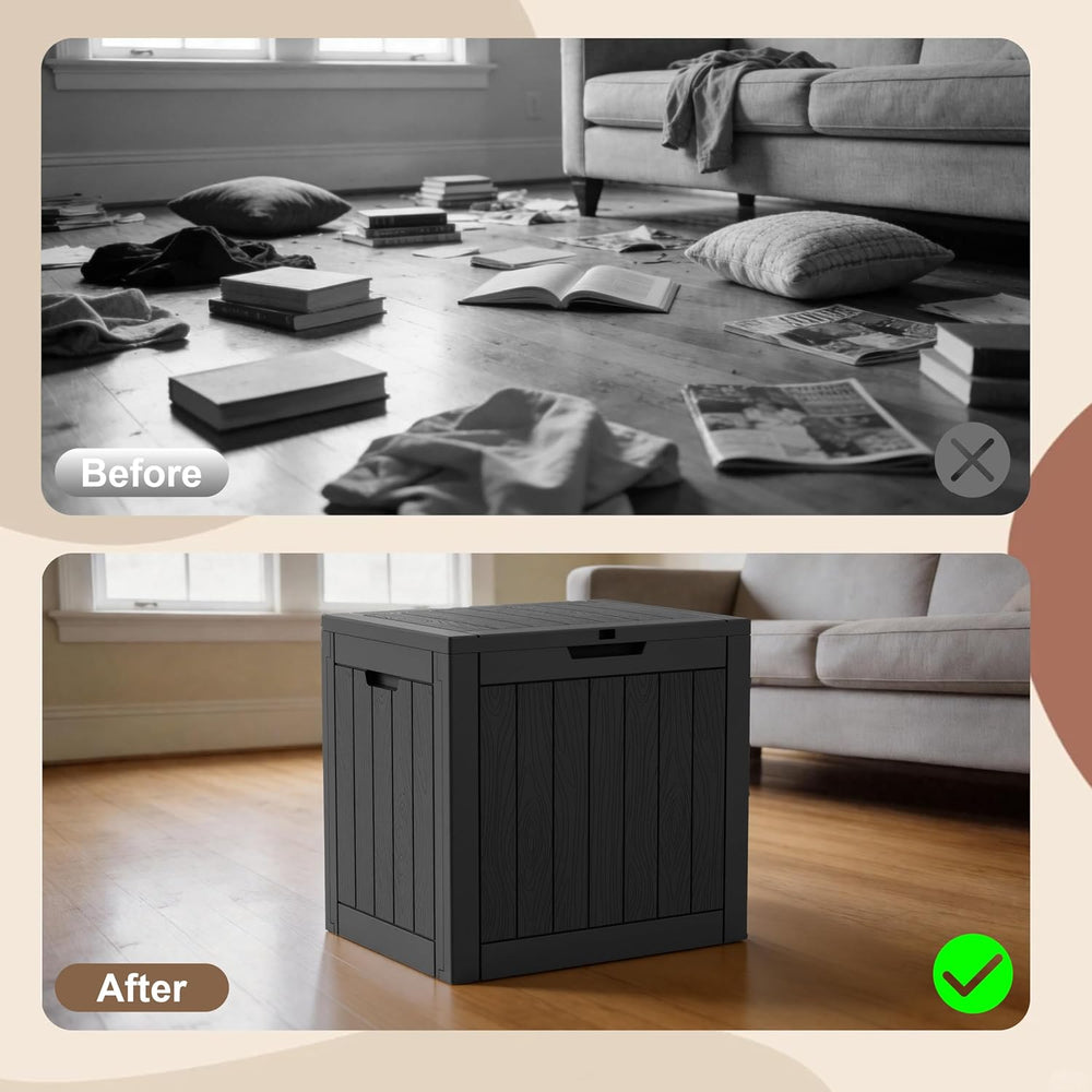 EasyUp 35 Gallon Deck Box Small Deck Box for Indoor and Outdoor,Waterproof St...