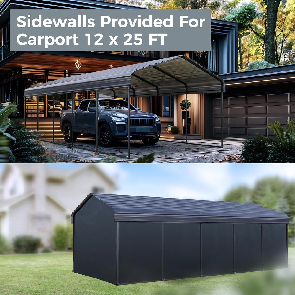 12x25 ft Metal Carport Heavy Duty Frame Canopy Garage Shelter