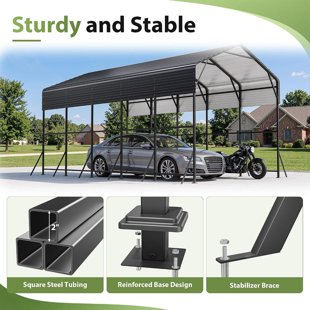 AirWire 14x25x13 FT RV Heavy Duty Metal Carport Canopy