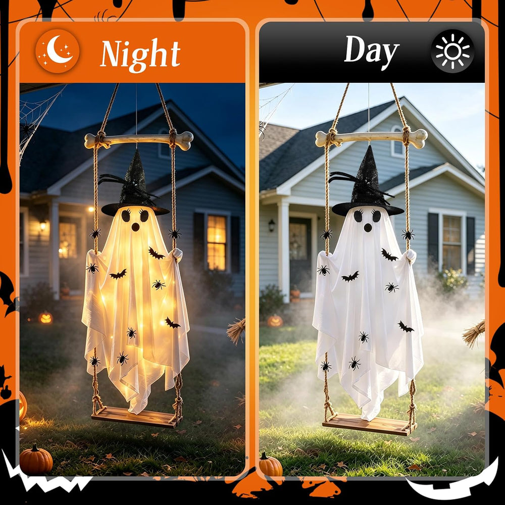 Halloween Decorations Outdoor,Large Hanging Swing Ghost Halloween Decor
