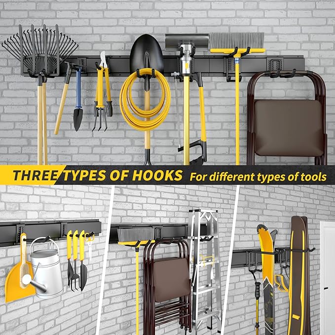 48 Inches Garage Storage, Garage Organization, Wall Mount Garden Tool Organizer