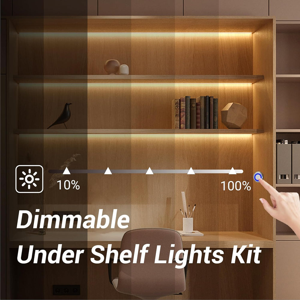 HAMRVL LED Shelf Lights, 12V 32.8ft COB LED Strip Lights Warm White 3000K