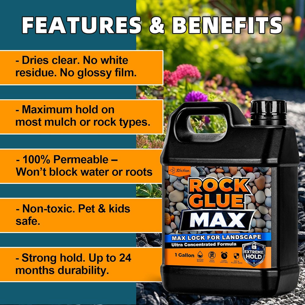 JDicton Rock Glue for Landscaping 2 Gallon - Concentrated Mulch Binder for La...
