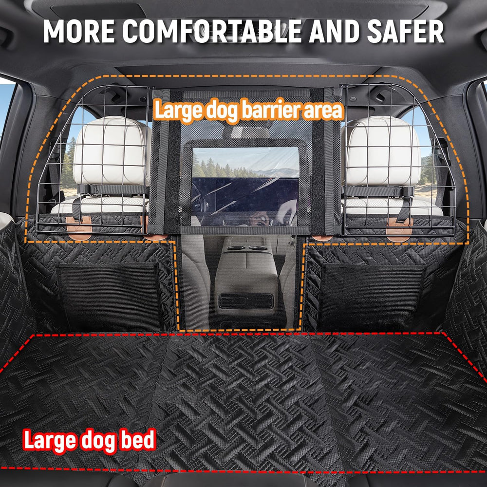 Dog Car Seat Cover for Back Seat,Hard Bottom Seat Extender for Dog,L