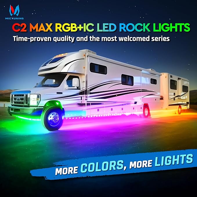 MICTUNING C2 MAX RGB+IC LED Rock Light (16 Pods)